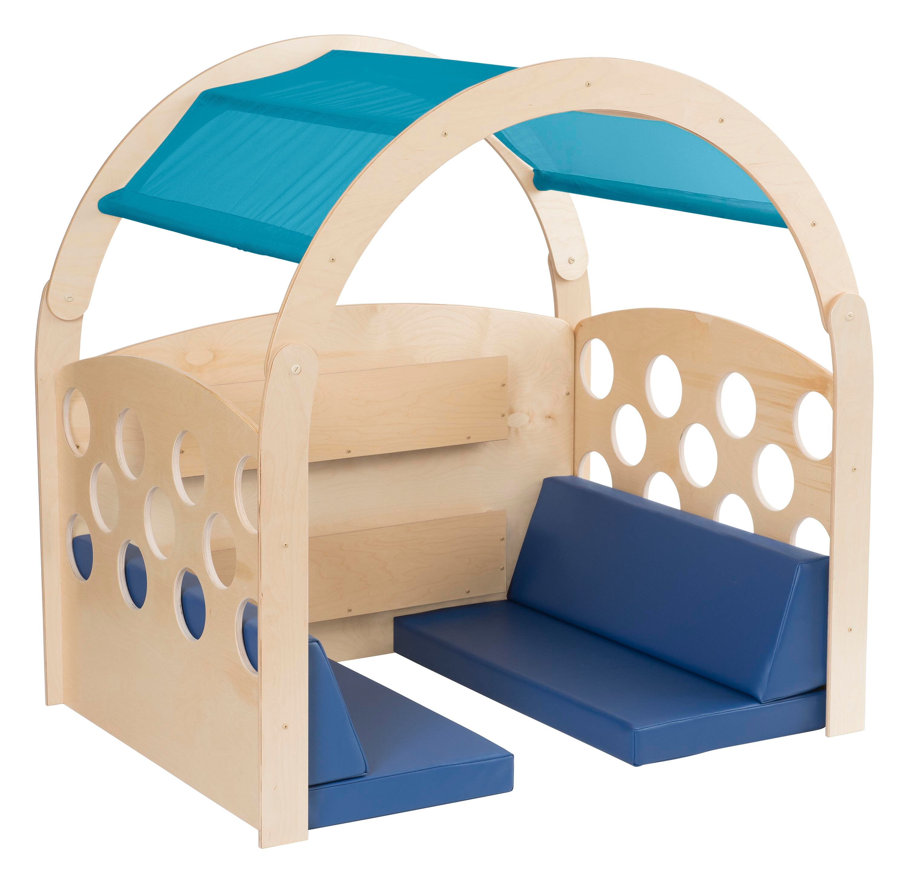 Childcraft Reading Nook, Green/Blue Canopy with Blue Cushions, 49-1/2 x 37 x 50 Inches 2006488